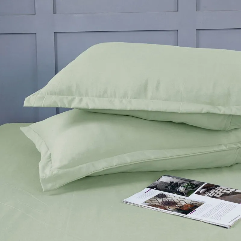 Cloud Drift Fitted Microfiber Bedsheet (Green) - 140 GSM media 7