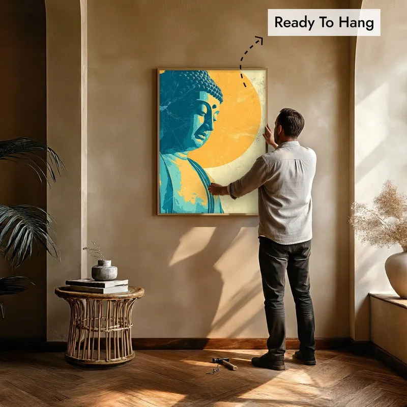 Peaceful Buddha In Meditative Calm I Archival Paper Wall Painting With Brown Frame media 6