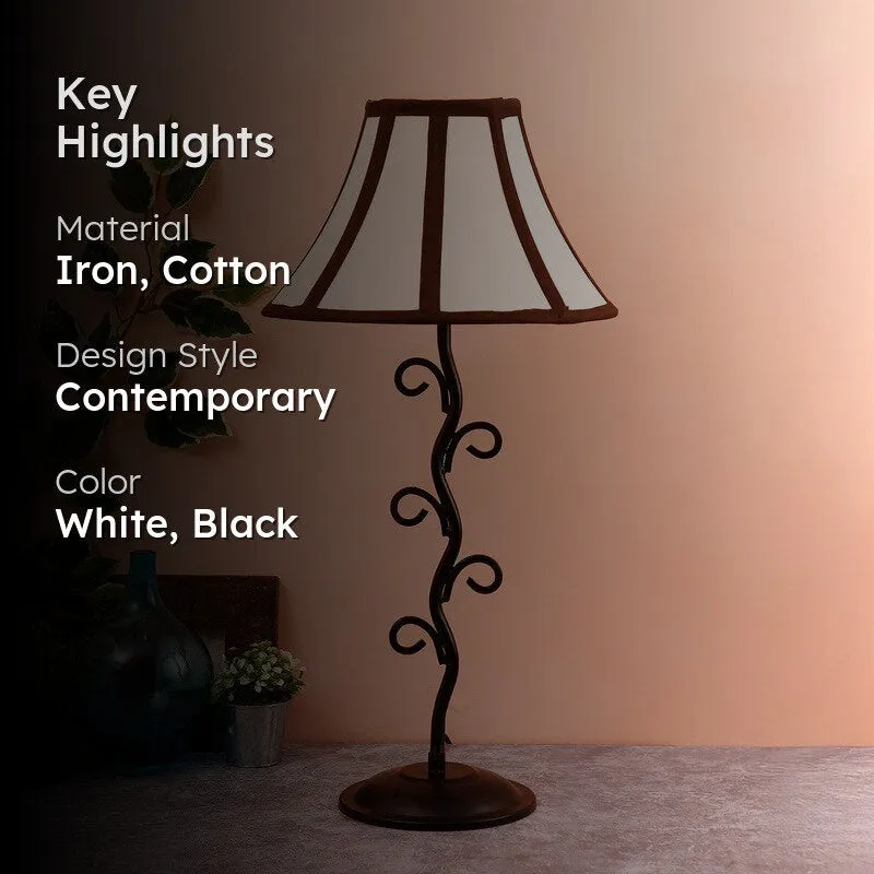 Emberraen Cotton Table Lamp With Iron Base - White media 2