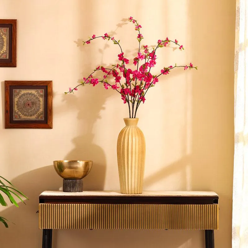Artificial Realistic Cherry Blossom Flower Stick - Dark Pink - 5