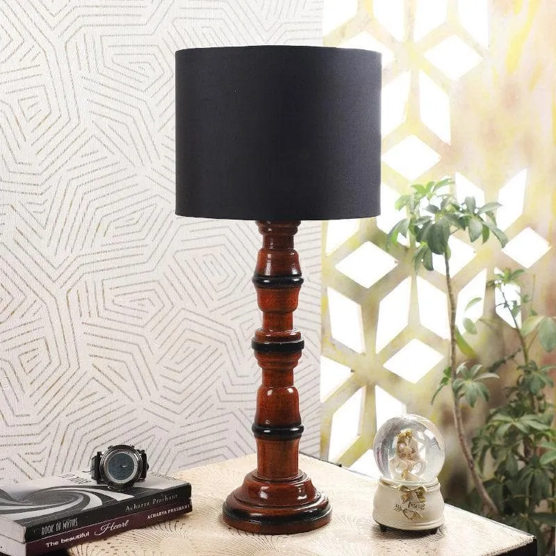 Blace Winde Fabric Table Lamp - Black,Brown media 3