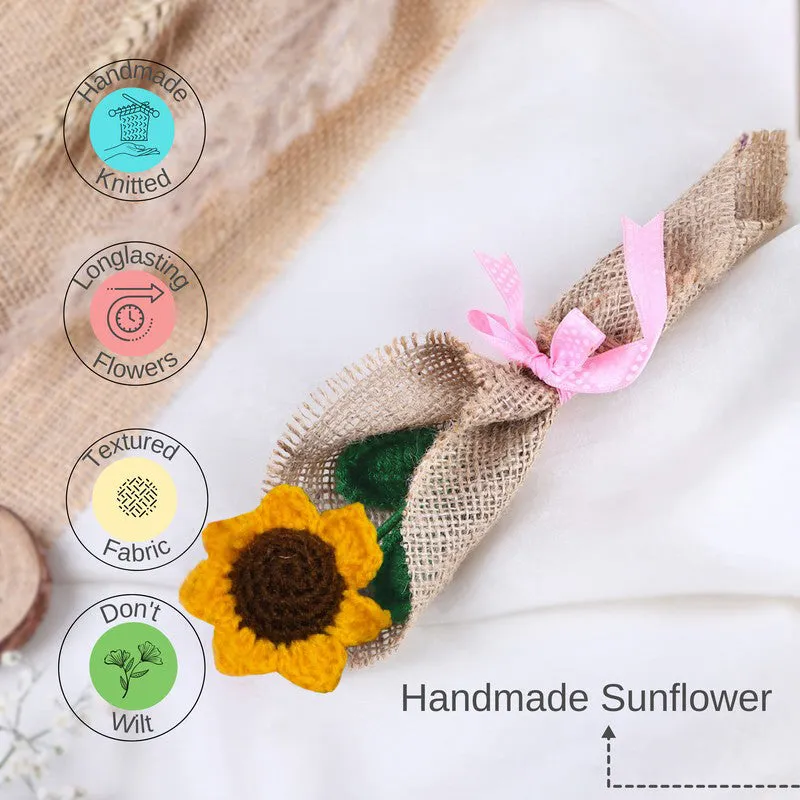 Crochet Handmade Sunflower Bouquet - Yellow media 7