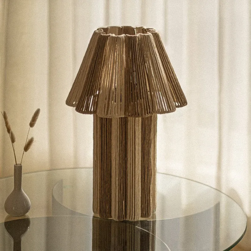 Orange Tree Kenji Mild Steel Table Lamp Conical - White,Brown media 5