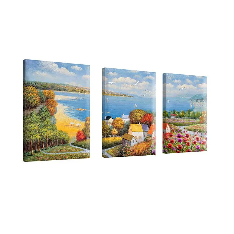 Croatia Calm Canvas Wall Painting - Set Of Three media 3