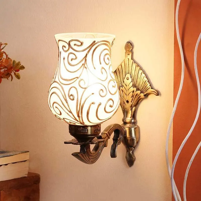 Golden Waves Glass & Metal Wall Lamp media 1