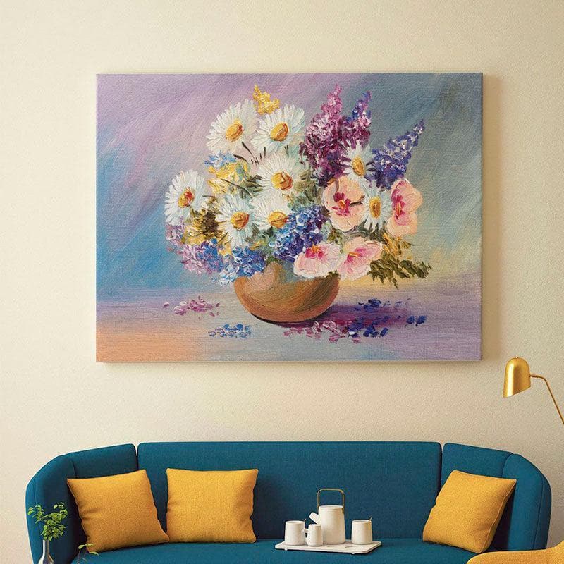 Summer Flowers Canvas Wall Painting - Gallery Wrap