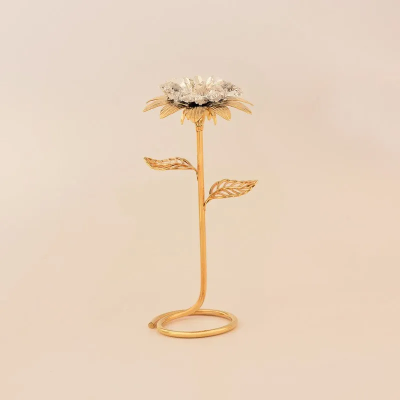 Golden Daisy Elegance 24K Gold Plated Mild Steel Showpiece media 3
