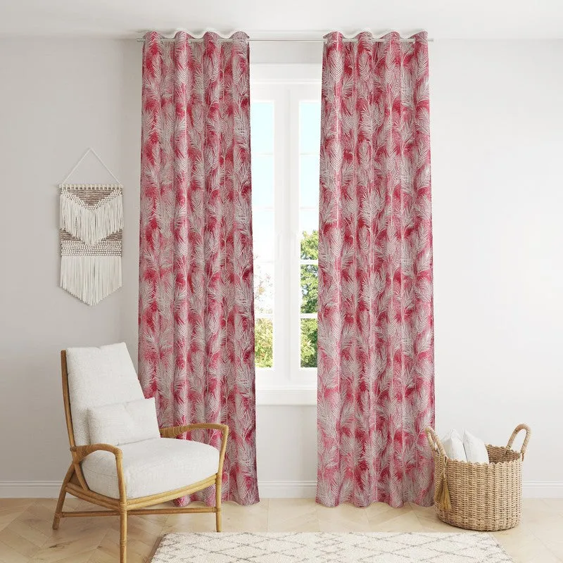 PureShade Printed Curtains (Maroon) - Set Of Two media 1