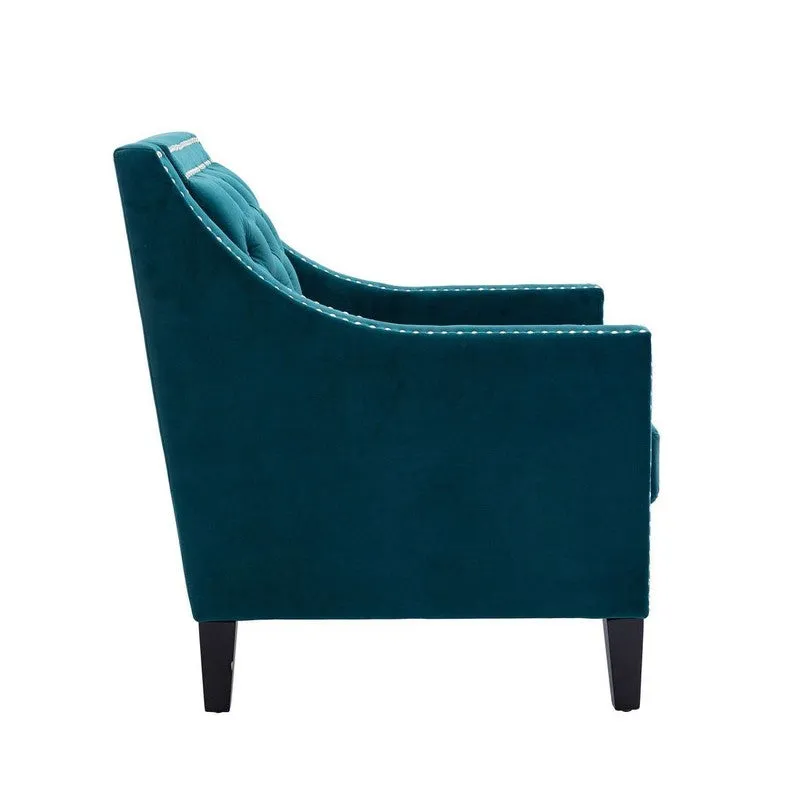 Softix Neem Wood Accent Chair - Blue media 6