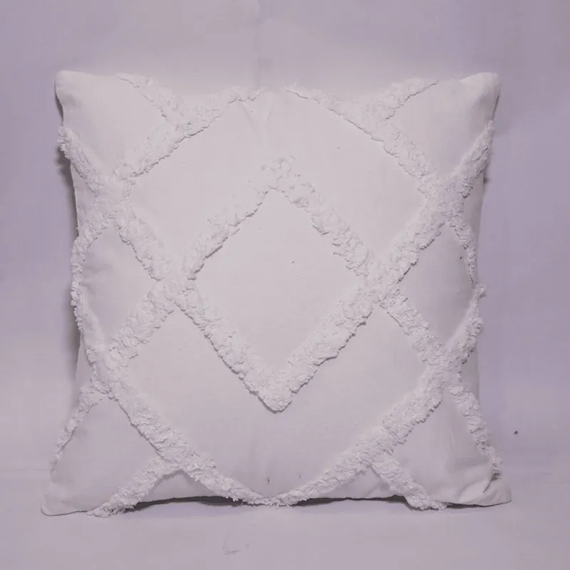 Marshmallow Matrix Tufted Cushion Cover (White) - Set Of Two media 5