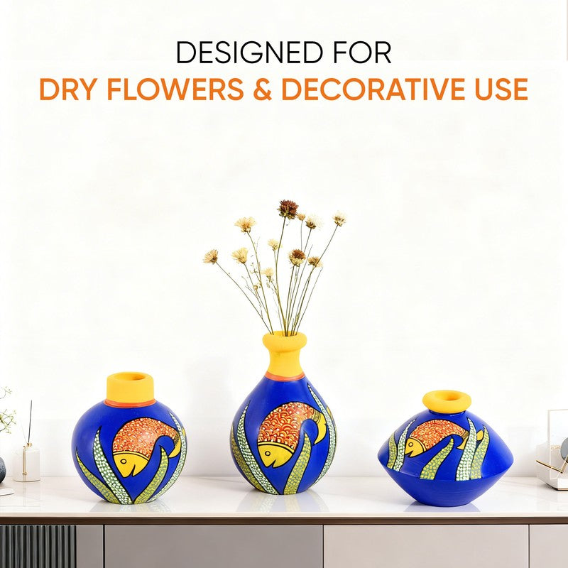 Varaha Terracotta Vase - Three Piece Set media 3