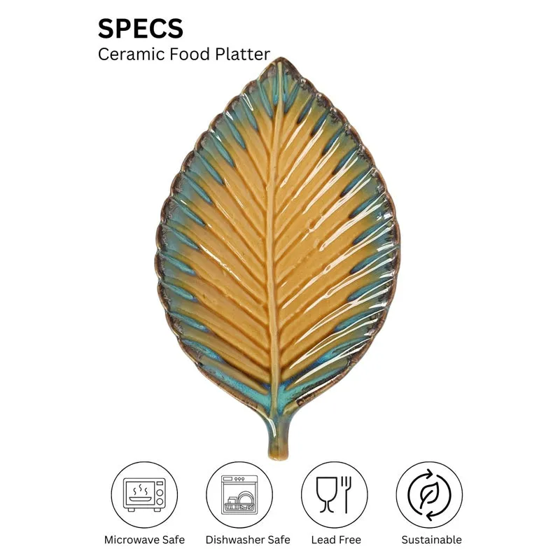 Porcelli Leaf Ceramic Platter media 8