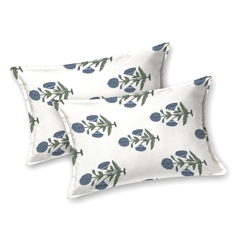 Marrakech Marigold Ethnic Cotton Bedsheet (Blue & White) - 180 TC media 8