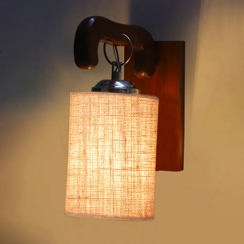 Klarion Jute & Wooden Wall Lamp - Beige media 5