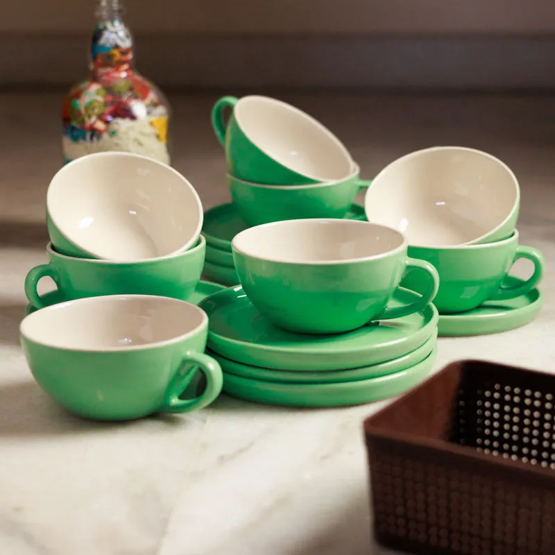 Blush & Brew Cup & Saucer (Mint/320 mL) - Sixteen Piece Set media 5