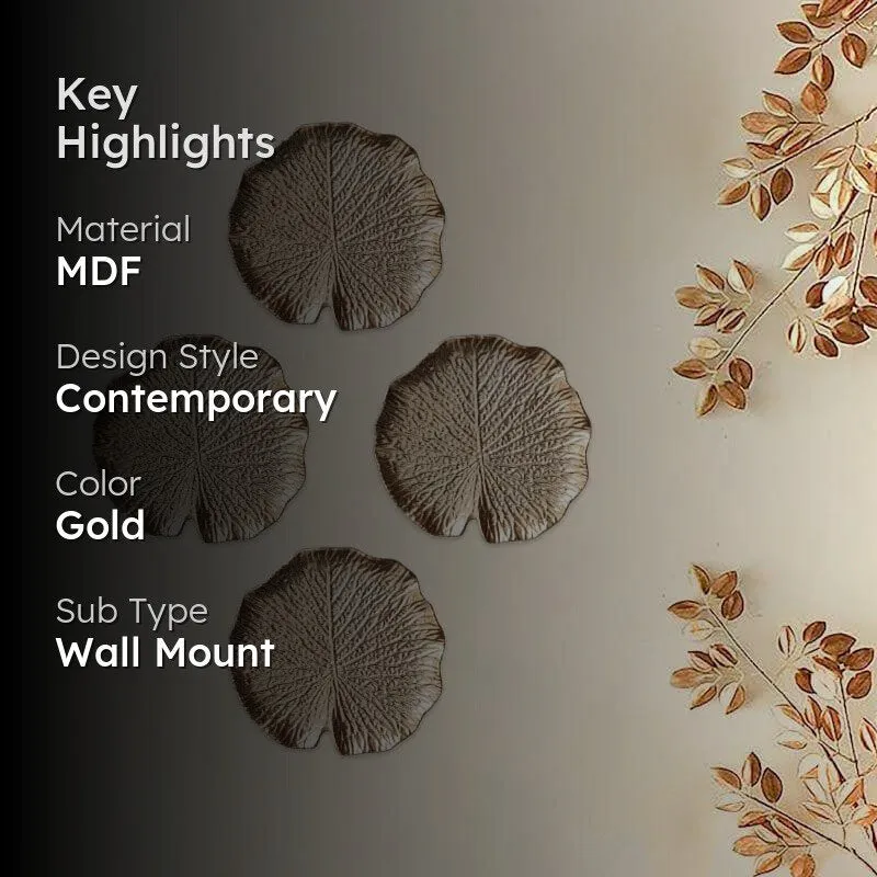 Leafy MDF Wall Accent - Set Of Four media 2