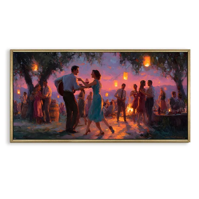 Moonlit Revelry Canvas Wall Painting With Frame media 3