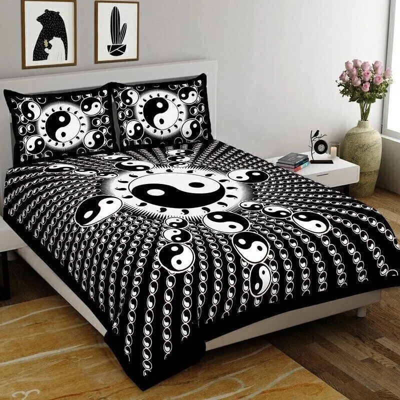 Petalza Cotton Bedsheet (Black,White) - 240 TC media 3