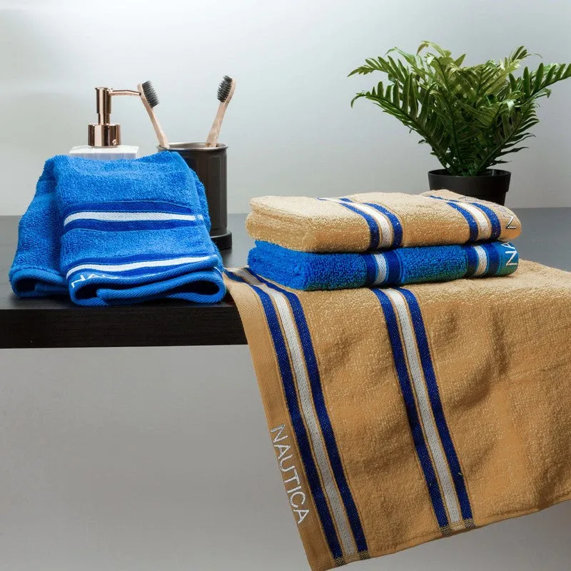 Nautica Dove Dual Down Cotton Hand Towel (Blue & Yellow) - Set Of Four media 3