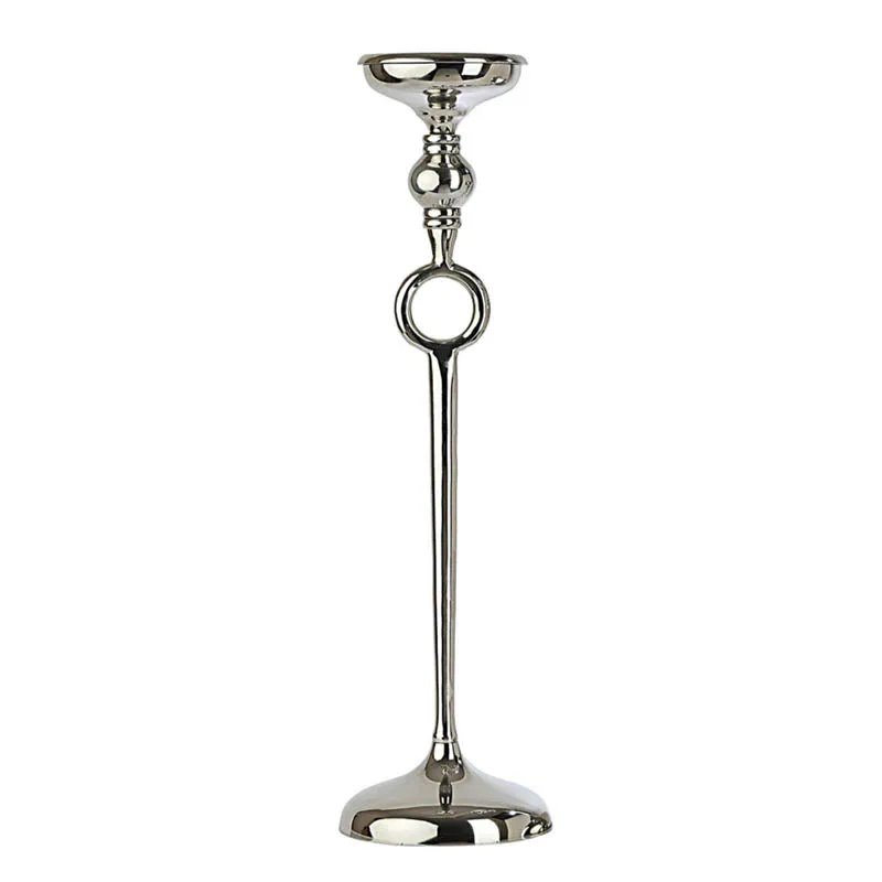 Luna Pillar Candle Holder (Silver) - Large media 3