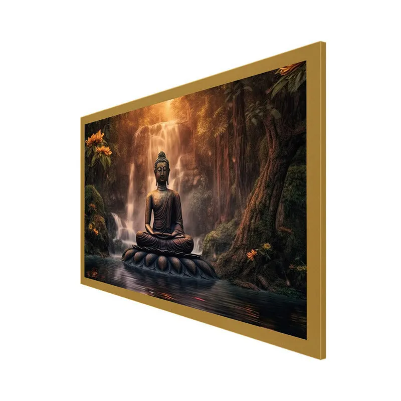 Sacred Buddha Canvas Wall Painting With Frame media 7