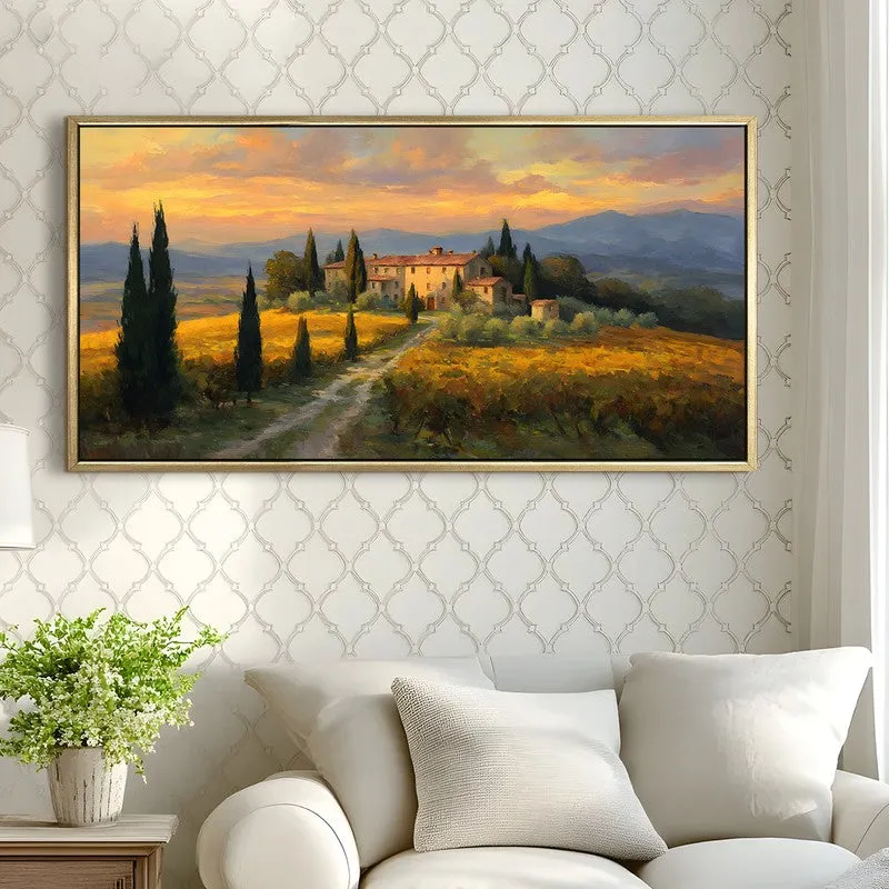Vineyard view Canvas Wall Painting With Frame media 4