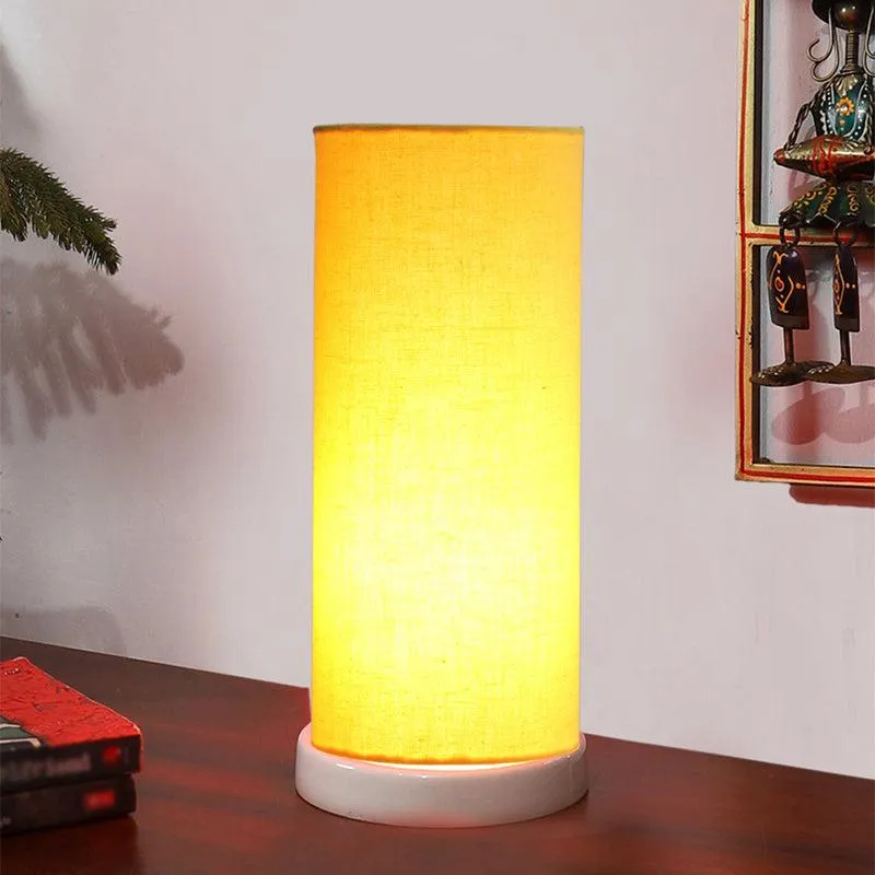 Esto Tower Wooden Table Lamp - Yellow,White media 6