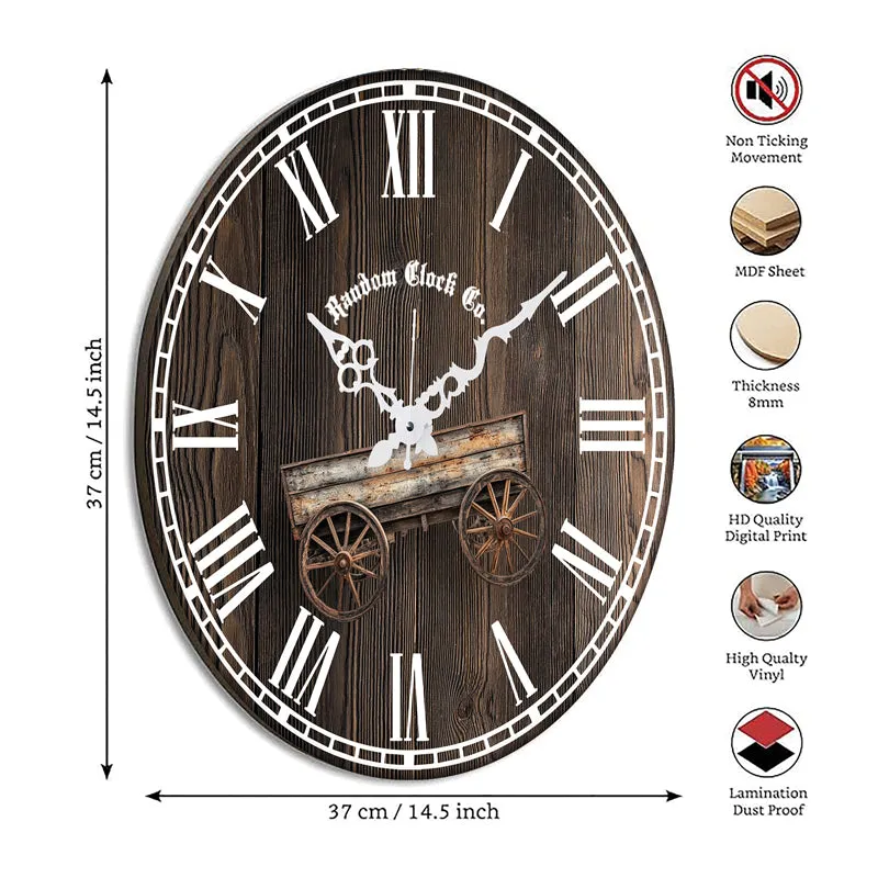 Wheel Of Time Wood Analog Wall Clock media 8