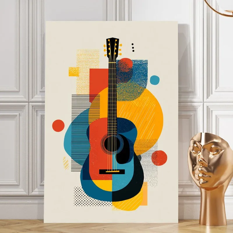 Riffa Geometric Guitar Canvas Wall Art media 8