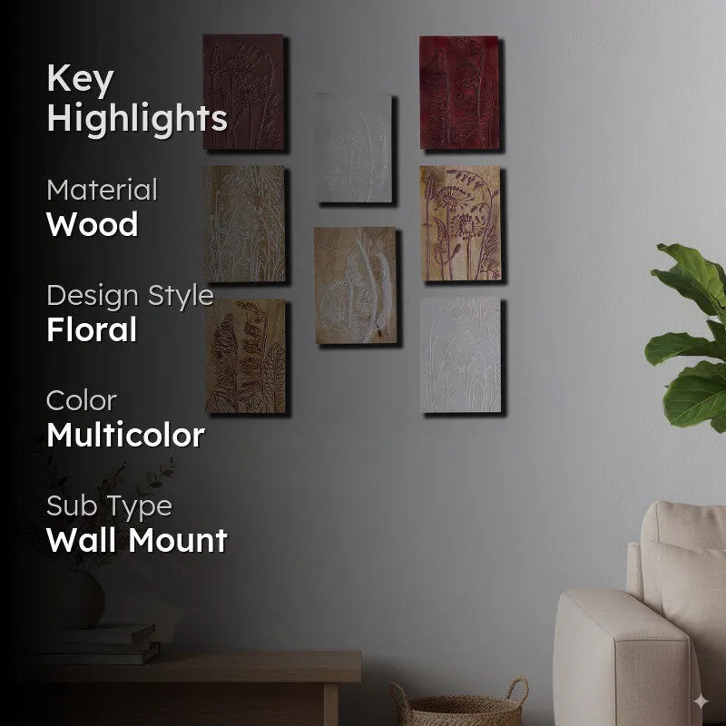 Nature's Palette Wooden Wall Plates - Set Of Eight media 2