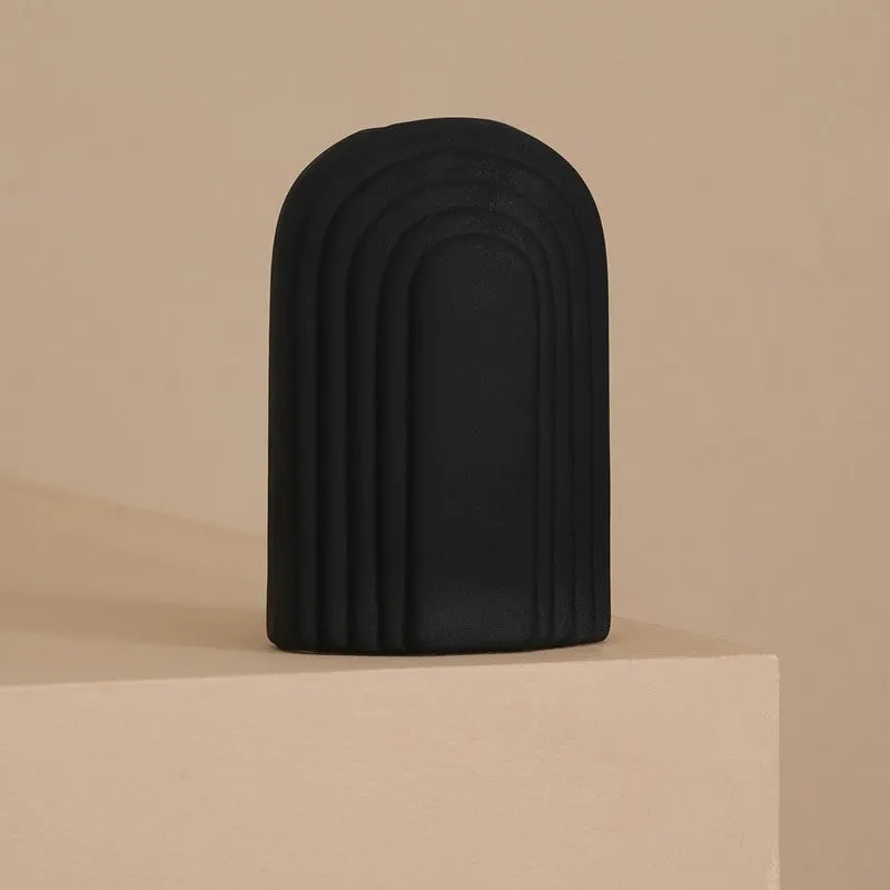 Arch Form Neutral Ceramic Vase - Black media 4