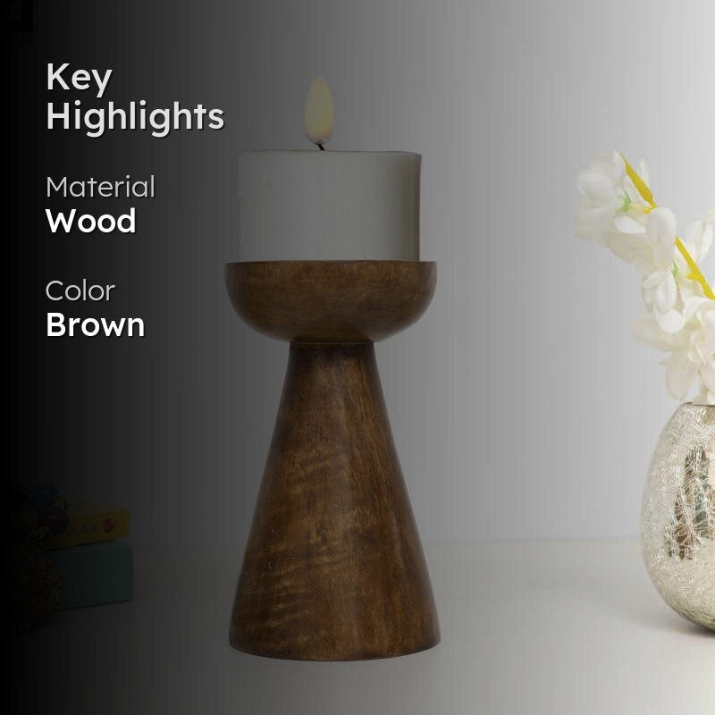 Riga Wooden Candle Stand - Short media 2