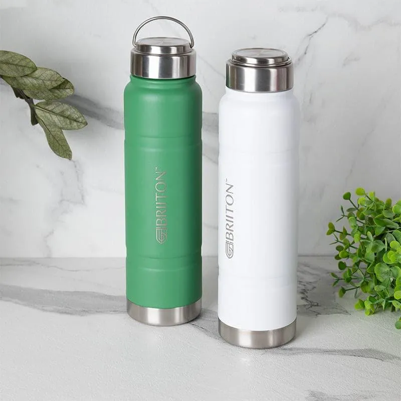 Velno Hot & Cold Thermos Water Bottle (White & Green, 750 mL Each) - Set Of Two media 1