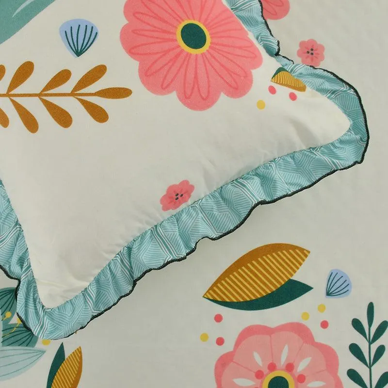 Roman Holiday Floral Frilled Microfiber Bedding Set - Five Piece Set media 6