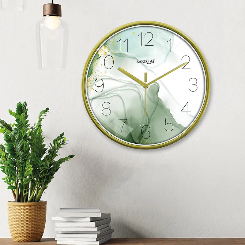 Sage Swirls Plastic Wall Clock media 1
