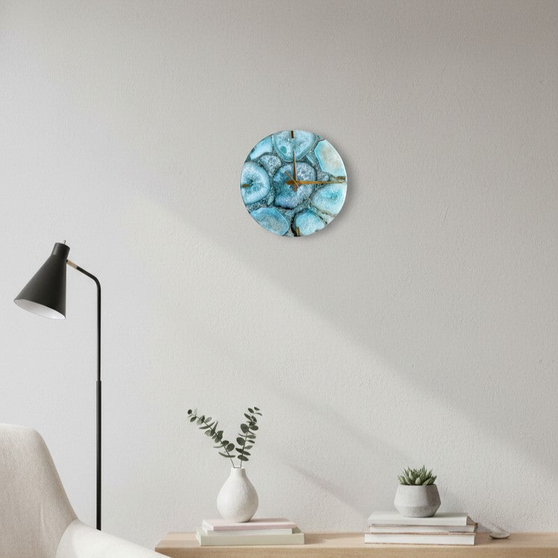 Obelia Handcrafted Agate Wall Clock - Turquoise media 3