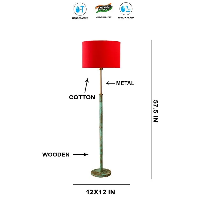 Amber Glow Wooden Floor Lamp - Red media 8