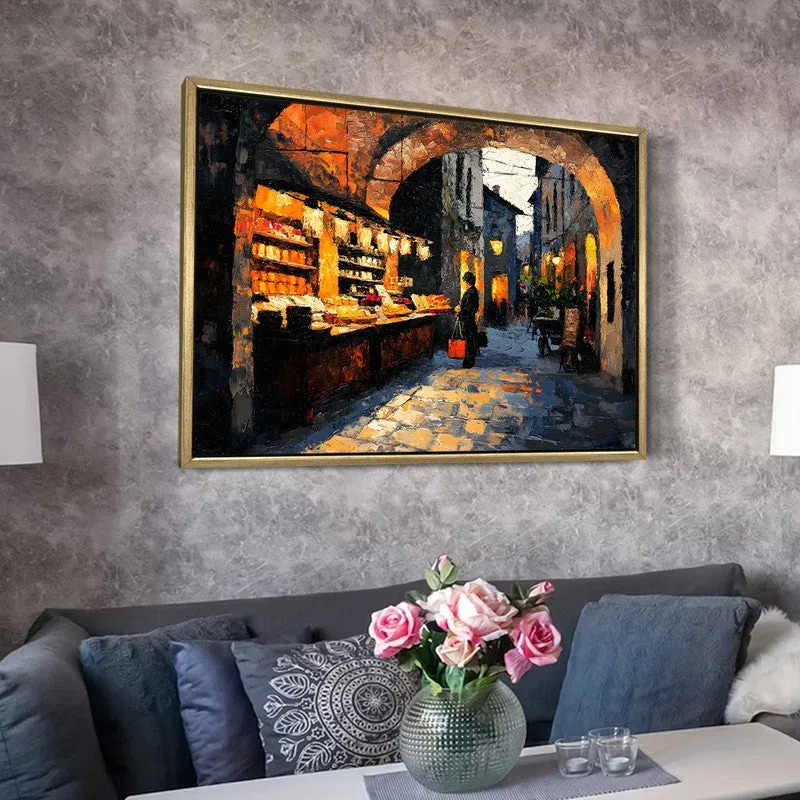 Ancient Alley Canvas Wall Painting With Frame media 6