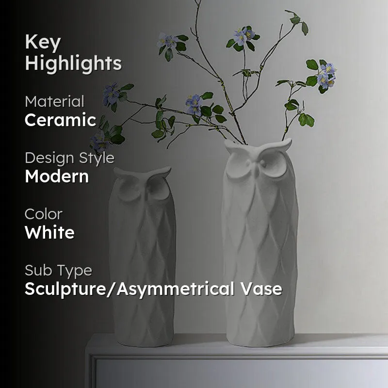 Owelette Ceramic Vase - Set Of Two media 2