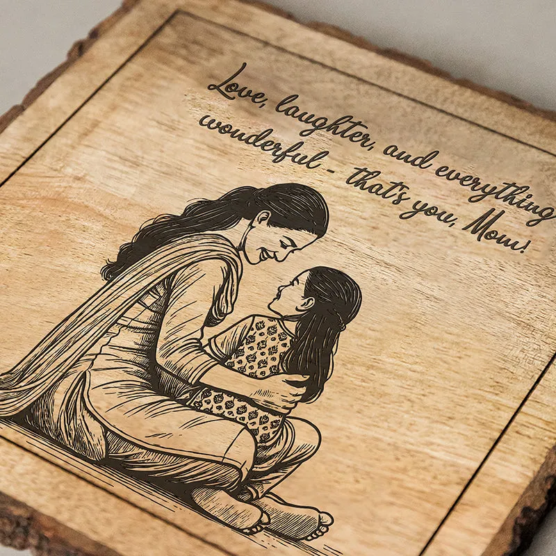 Love, Laughter & Everthing Wood Showpiece - Square media 4