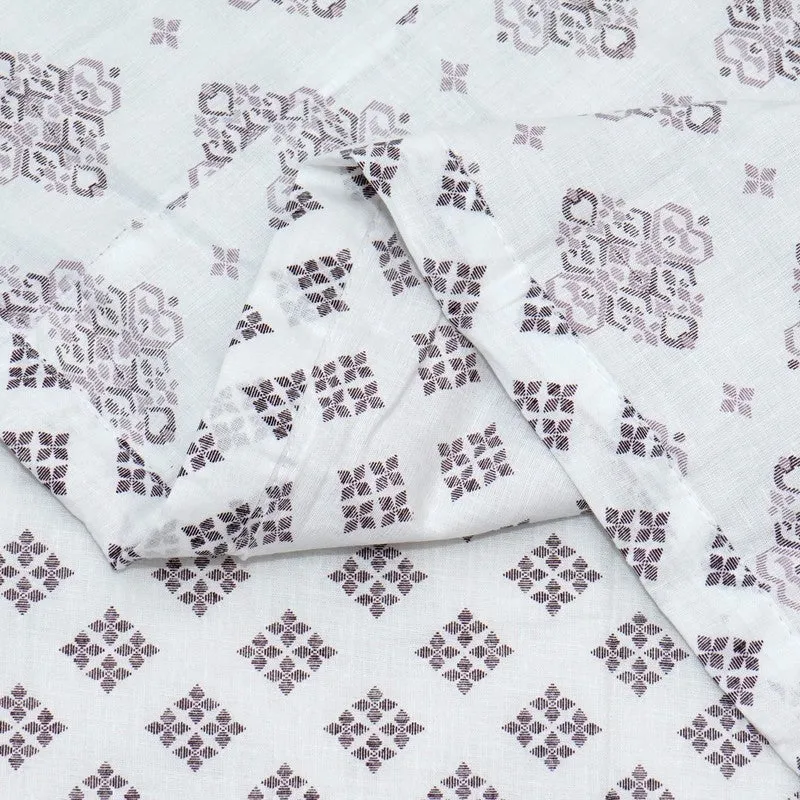 Florique Printed Cotton Dohar (Purple,White) - 120 GSM media 7