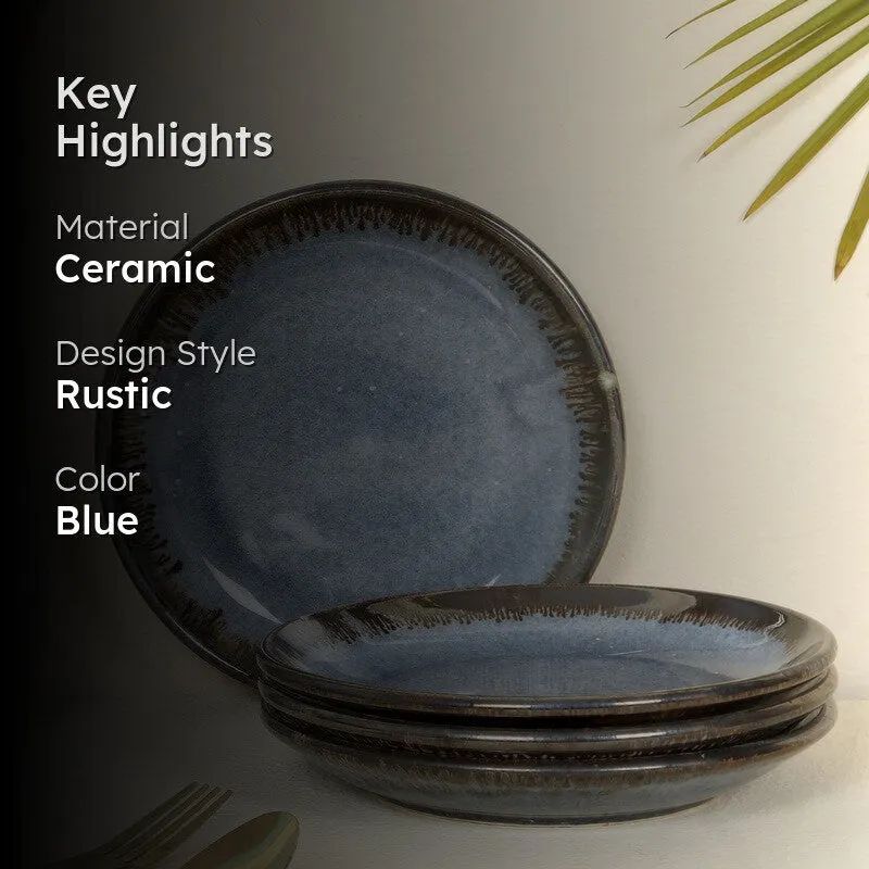 Dinevia Ceramic Quarter Plates (Blue) - Set Of Four media 2