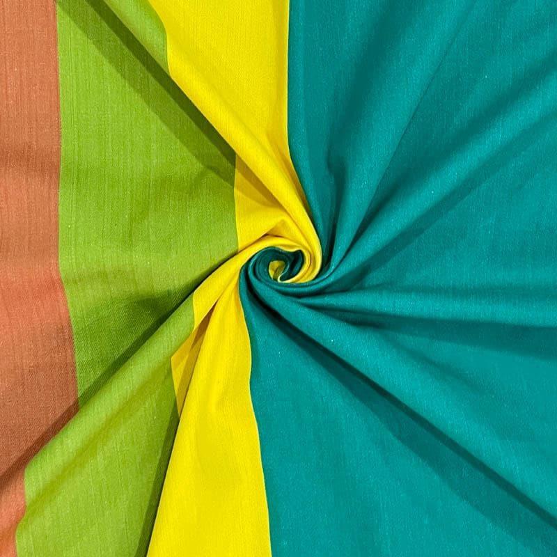 Swayam Stripey Vibrant Cotton Cotton Bedsheet (Teal) - 180 TC media 4
