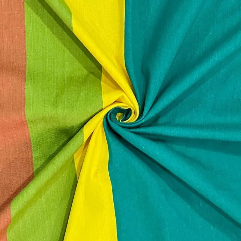 Swayam Stripey Vibrant Cotton Cotton Bedsheet (Teal) - 180 TC media 4