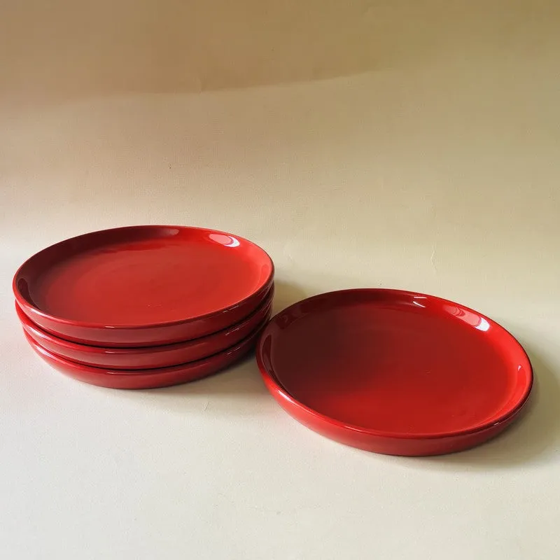 Ceramic Quarter Plate (Red) - Set Of Four media 4