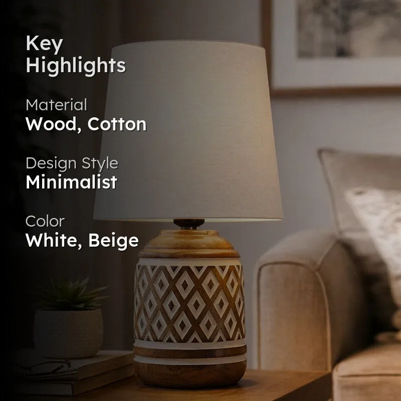 CleanEdge Wooden Table Lamp - White media 2