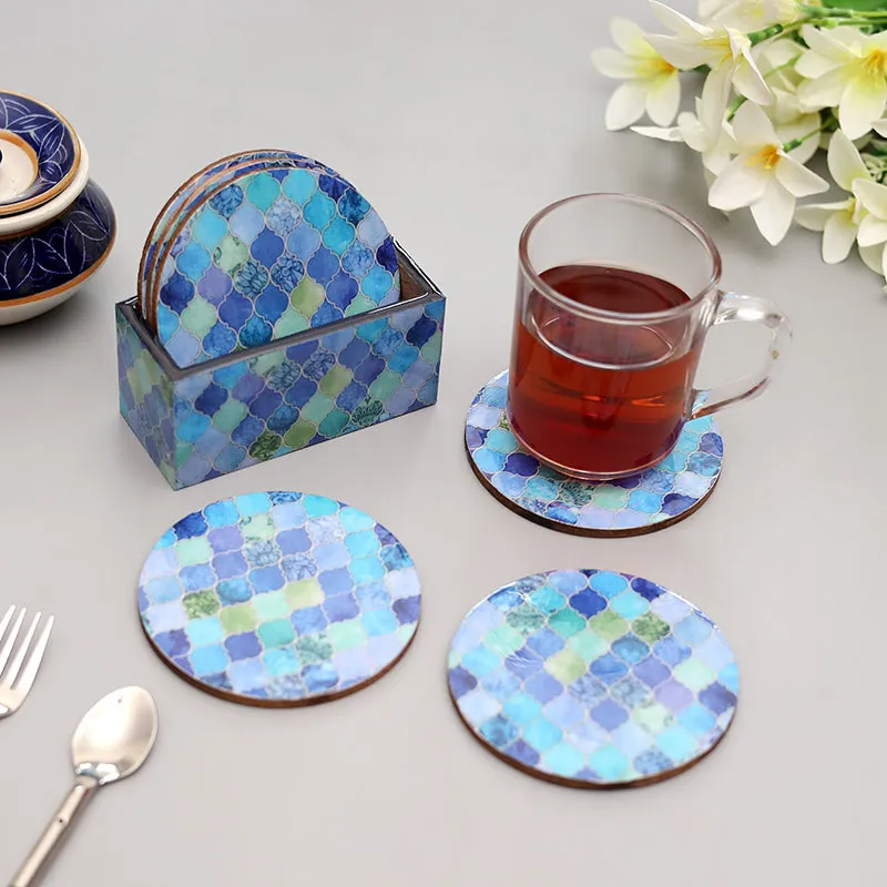 Shimmering Blue Coaster - Seven Piece Set media 1