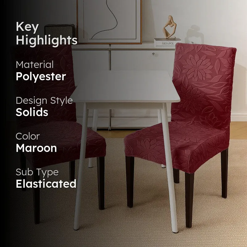 Serena Chair Cover (Maroon) - Set Of Two media 2