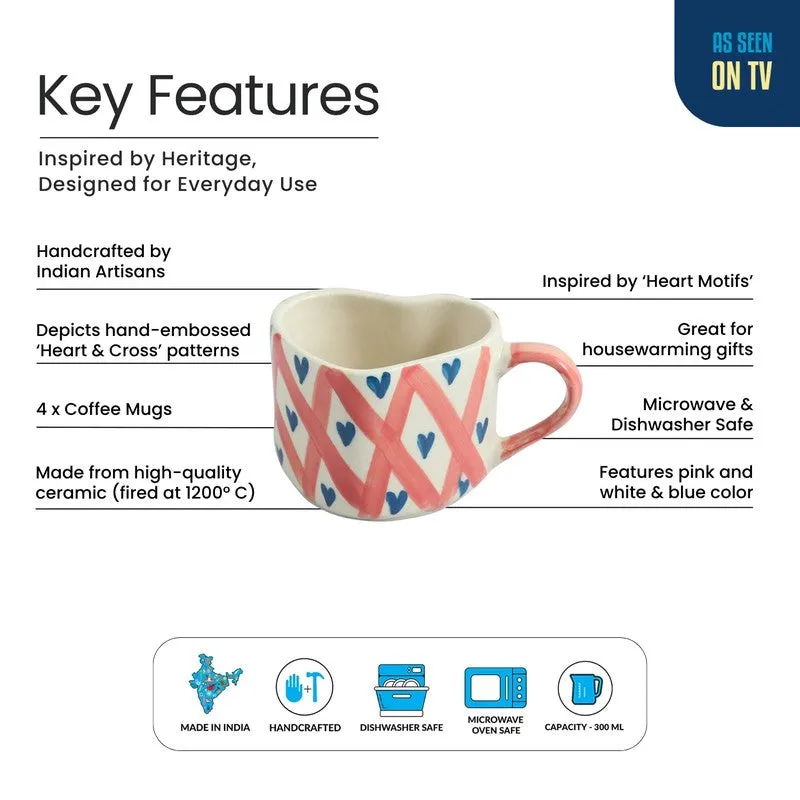 Sweetheart Ceramic Coffee Mug (300 mL Each) - Set Of Four media 5