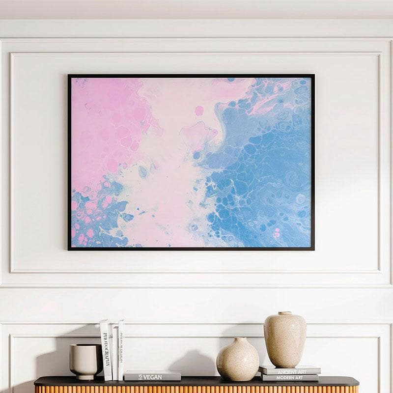 Calm Abstract Canvas Wall Painting - Black Frame